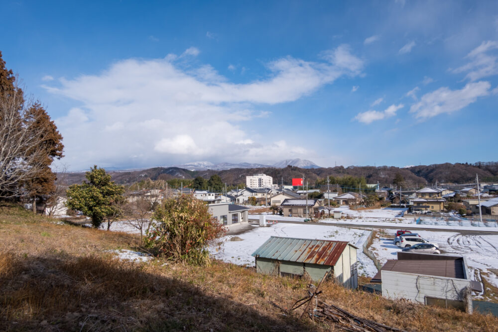 帯郭から望む白井の町